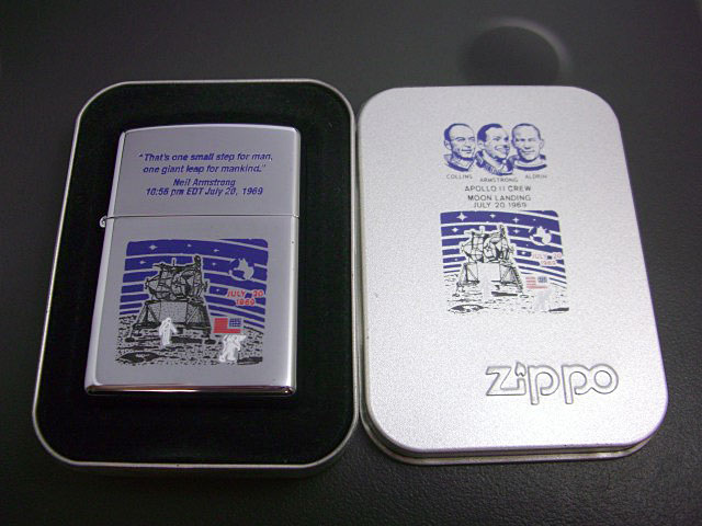 画像: zippo MOON LANDING 月面着陸記念復刻版 2005年製造