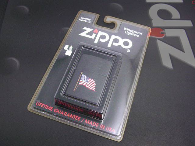 画像: zippo 星条旗 黒マット ブリスター付 1997年製造