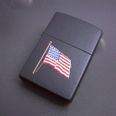 画像1: zippo 星条旗 黒マット ブリスター付 1997年製造