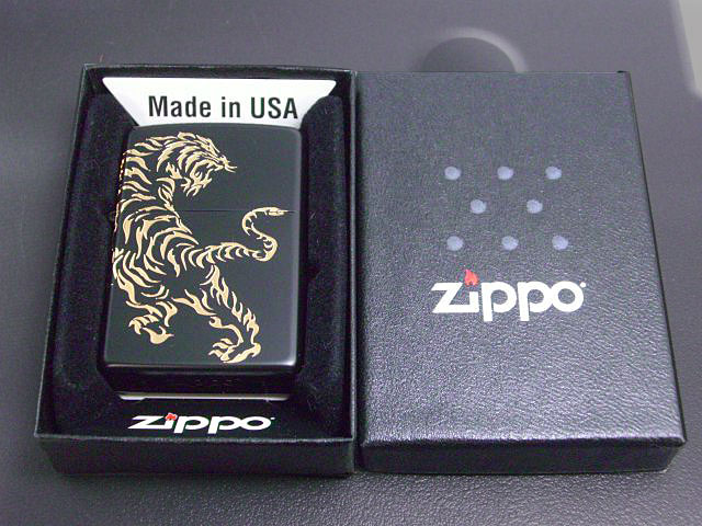 画像: zippo 虎 2面エッチング 2BKG-TIGER