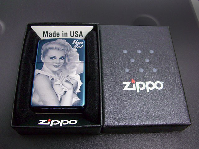 画像: zippo Varga Girl 横顔 ブルー