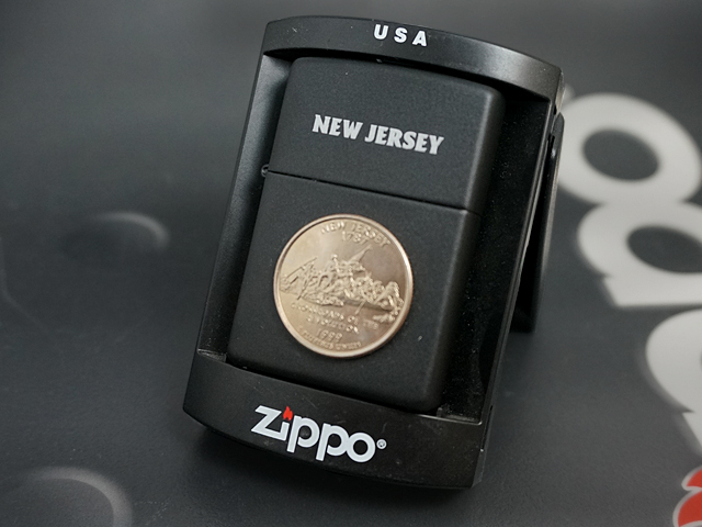 画像: zippo 50州25セントコイン NEW JERSEY（ニュージャージー州）黒マット
