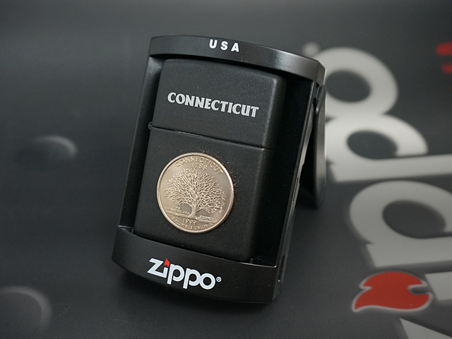 画像: zippo 50州25セントコイン CONNECTCUT（コネチカット州）黒マット