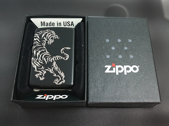 画像: zippo 虎 2面エッチング 2BKS-TIGER