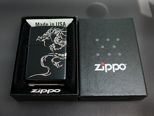 画像: zippo 龍 2面エッチング 2BKS-DR