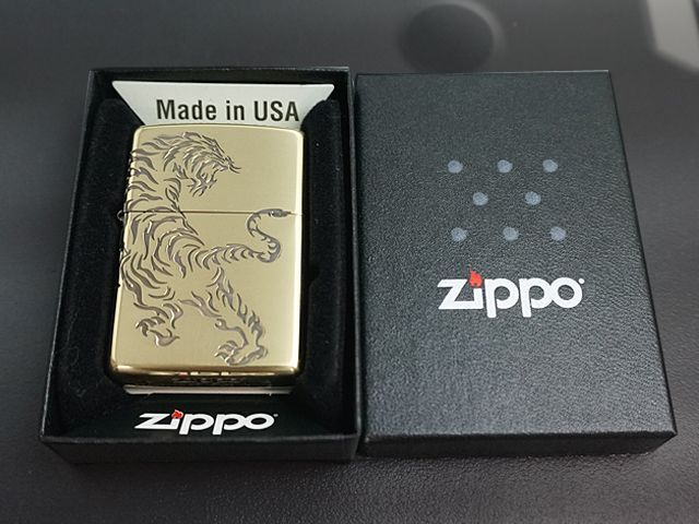 画像: zippo 虎 2面エッチング 2BI-TIGER2