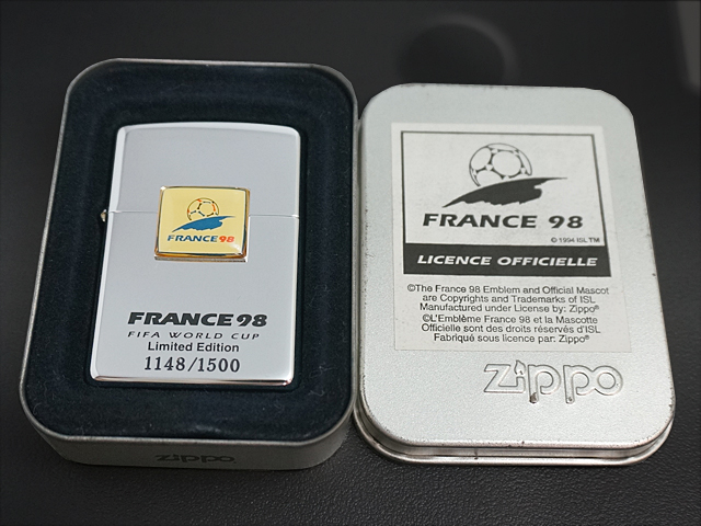 画像: zippo FIFA WORLD CUP FRANCE98 #250 シリアルナンバー入り 1997年製造