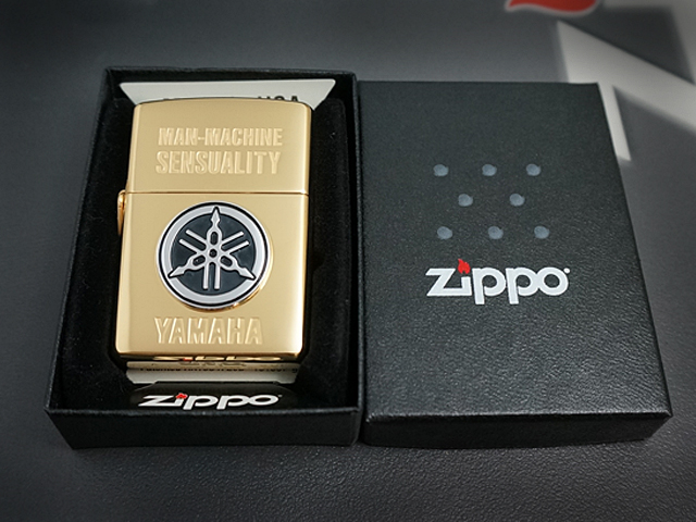 画像: zippo YAMAHA 音叉マーク エンブレムメタル ブラス 2000年製造