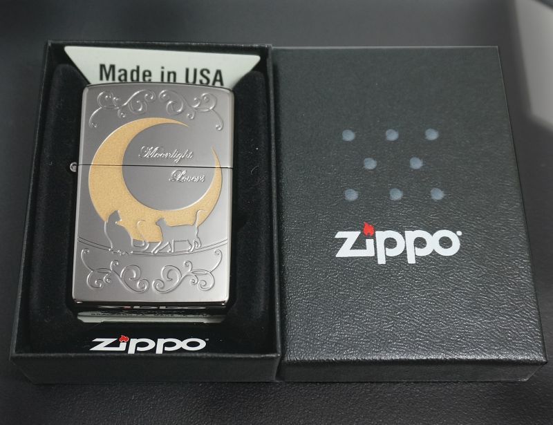 画像: zippo ムーンライトラヴァーズ ネコ