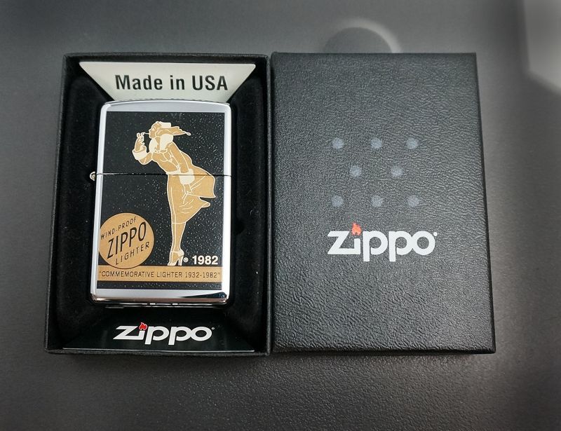 画像: zippo WINDY 茶/黒 プリント 2007年製造