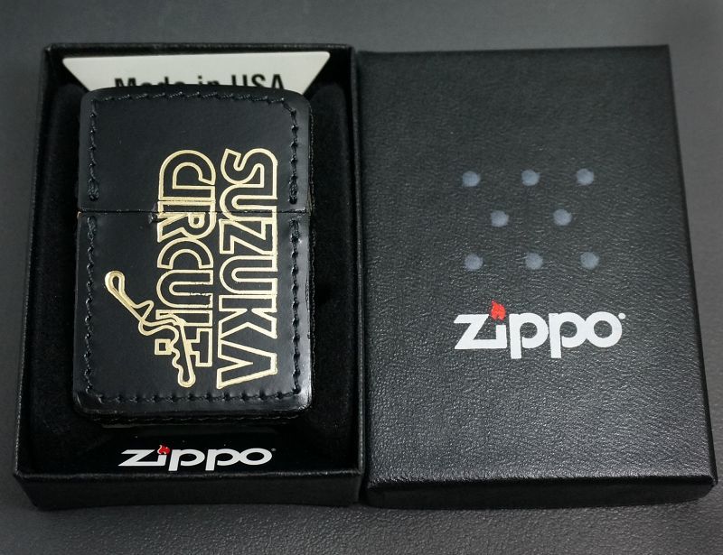 画像: zippo 鈴鹿サーキット 黒革巻き 1993年製造