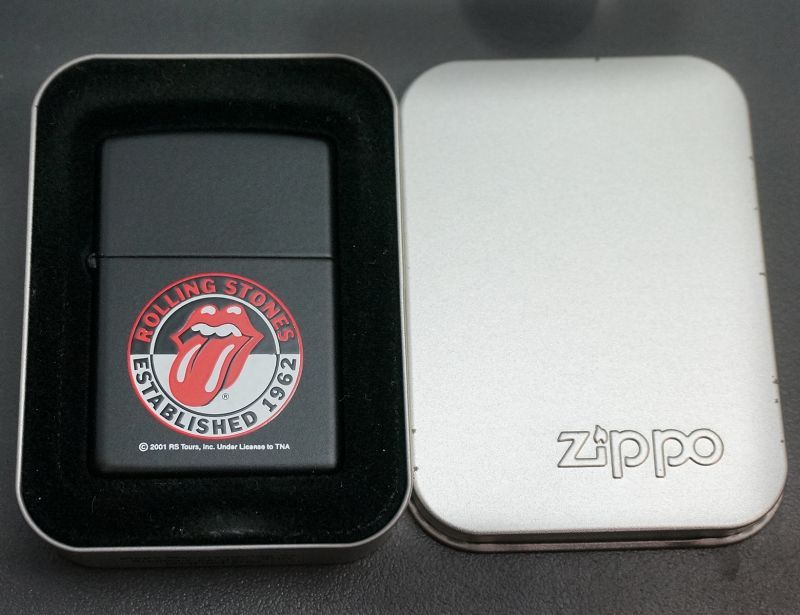 画像: zippo ローリングストーンズ 黒マット 1999年製造