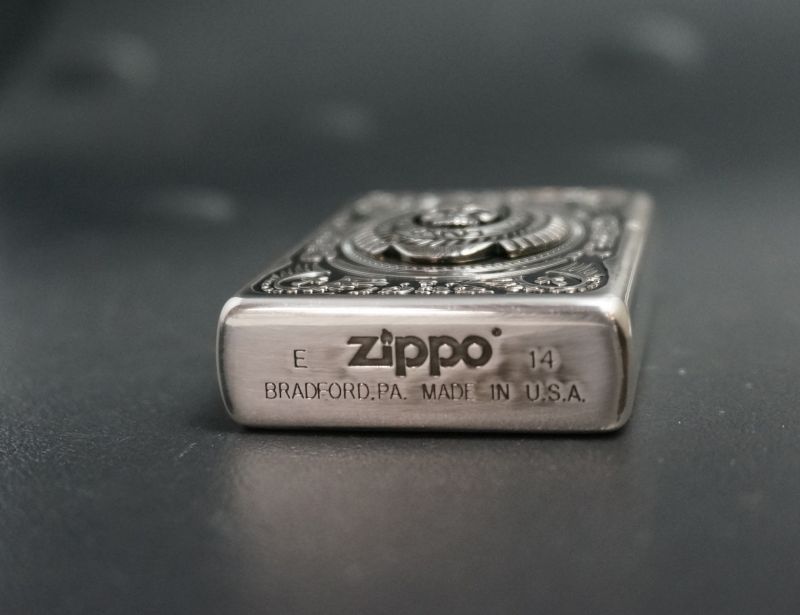 画像: zippo スカル カレッジリングメタルA 20CRMA-SV