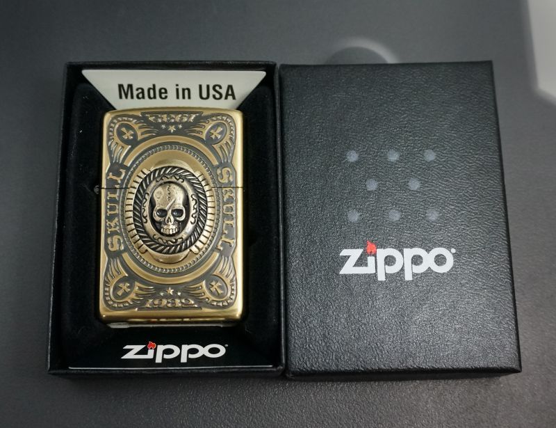 画像: zippo スカル カレッジリングメタルC 20CRMC-BR