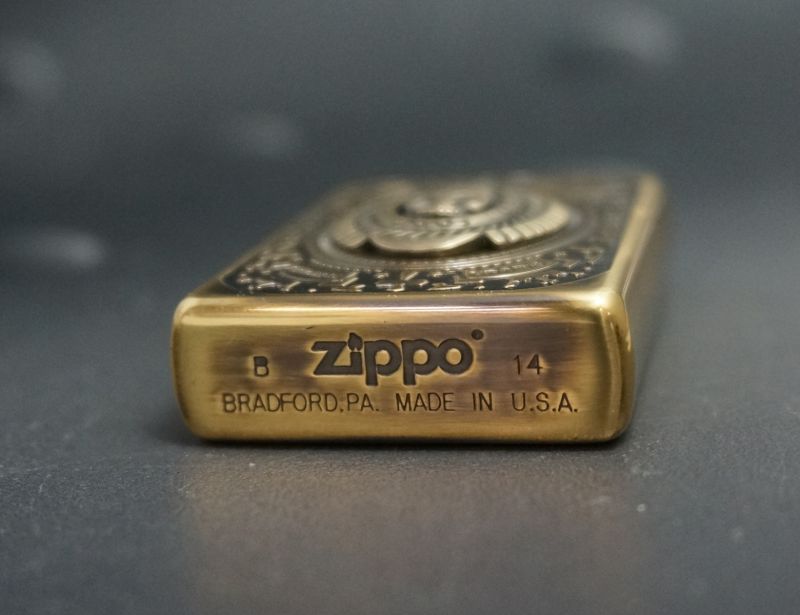 画像: zippo スカル カレッジリングメタルD 20CRMD-BR