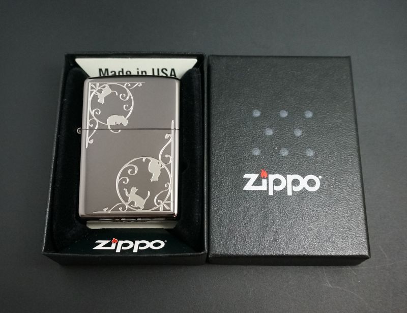 画像: zippo キャットリング BK