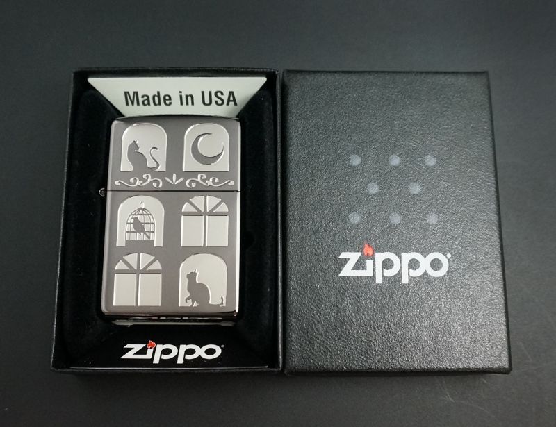 画像: zippo キャットウィンドウ BK