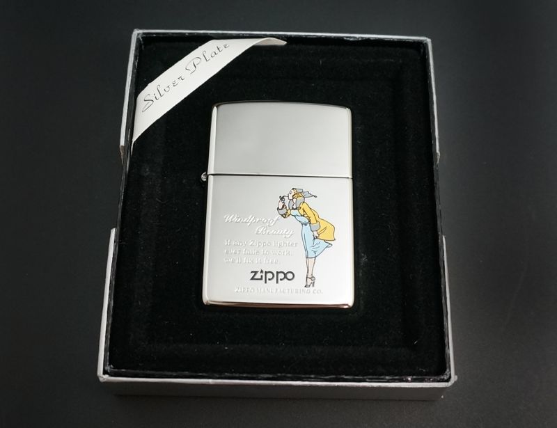 画像: zippo WINDY SILVER PLATE イエロー/ブルー 1995年製造