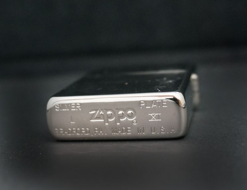 画像: zippo WINDY SILVER PLATE グリーン/ホワイト 1995年製造