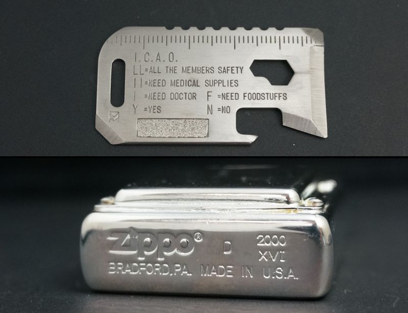 画像: zippo サバイバルツール付 シルバーメッキ 2000年製造