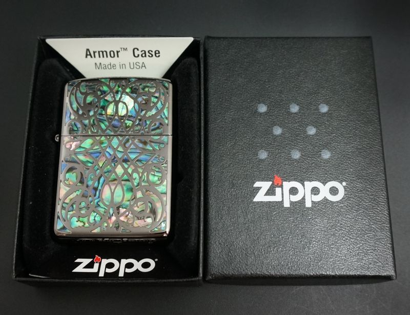 画像: zippo ARMOR シェルアラベスク BK