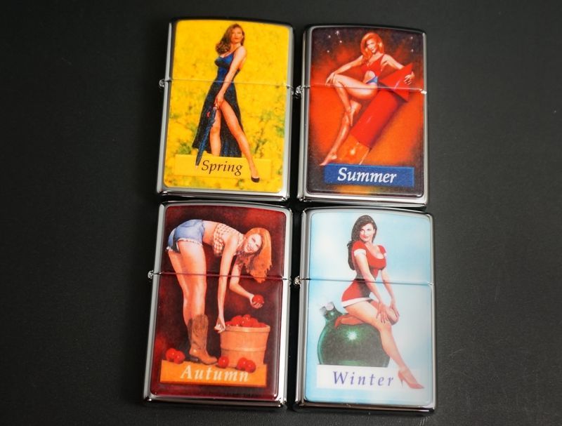 画像: zippo PINUP girls THE FOUR SEASONS 4個セット 1996年製造