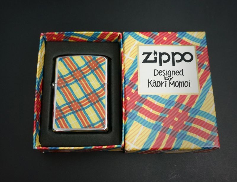 画像: zippo 桃井かおりデザイン チェック柄 1996年製造