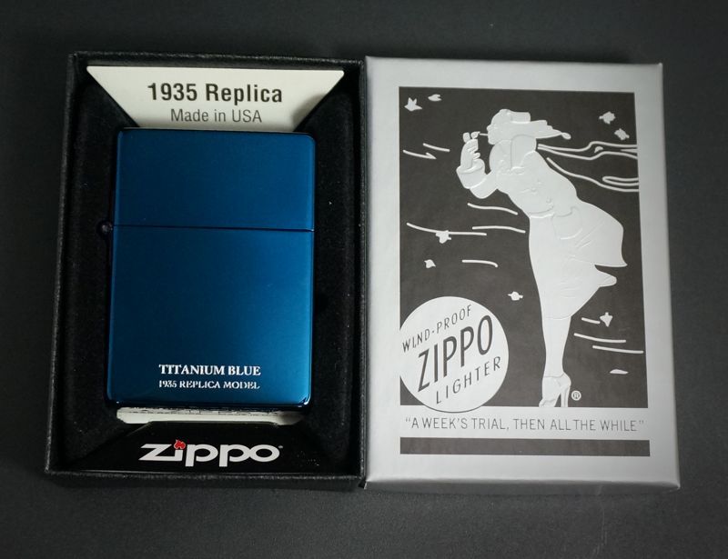 画像: zippo UNMIX 1935 ブルーチタンコーティング 35-BLTT