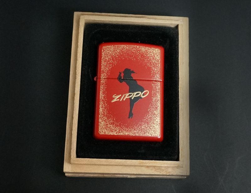 画像: zippo WINDY 越前塗 赤 2003年製造