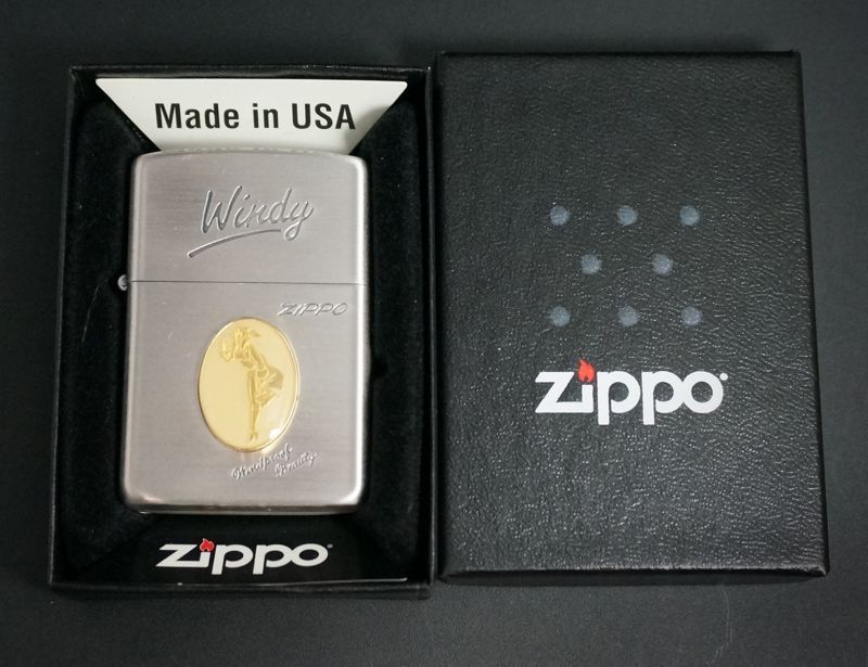 画像: zippo WINDY ベージュメタル サンプル品 1986年製造
