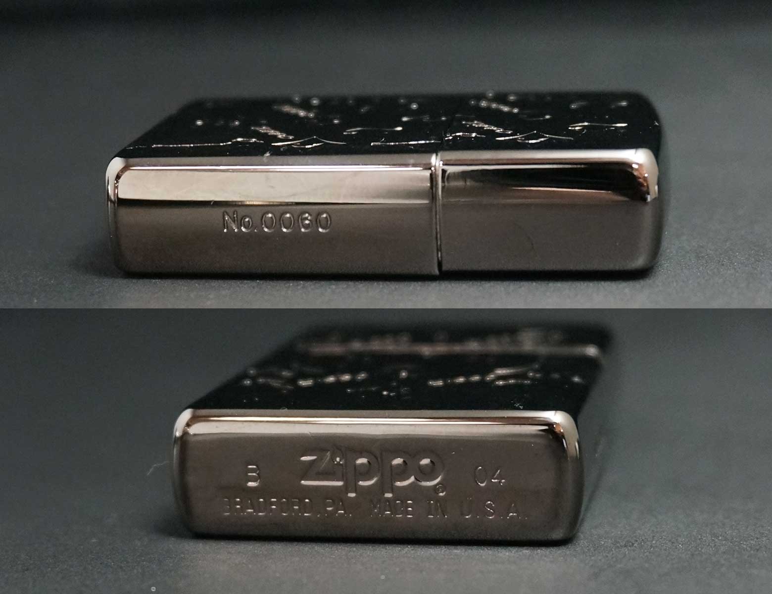 画像: zippo WINDY＆炎 ブラックニッケル 2004年製造