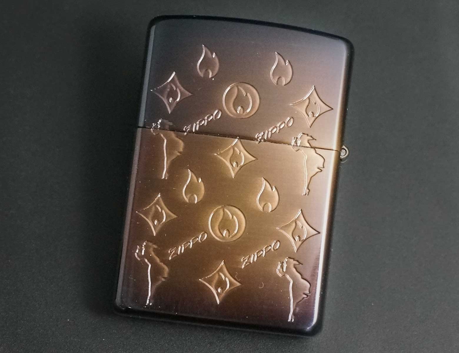 画像: zippo WINDY＆炎 モカ 2004年製造