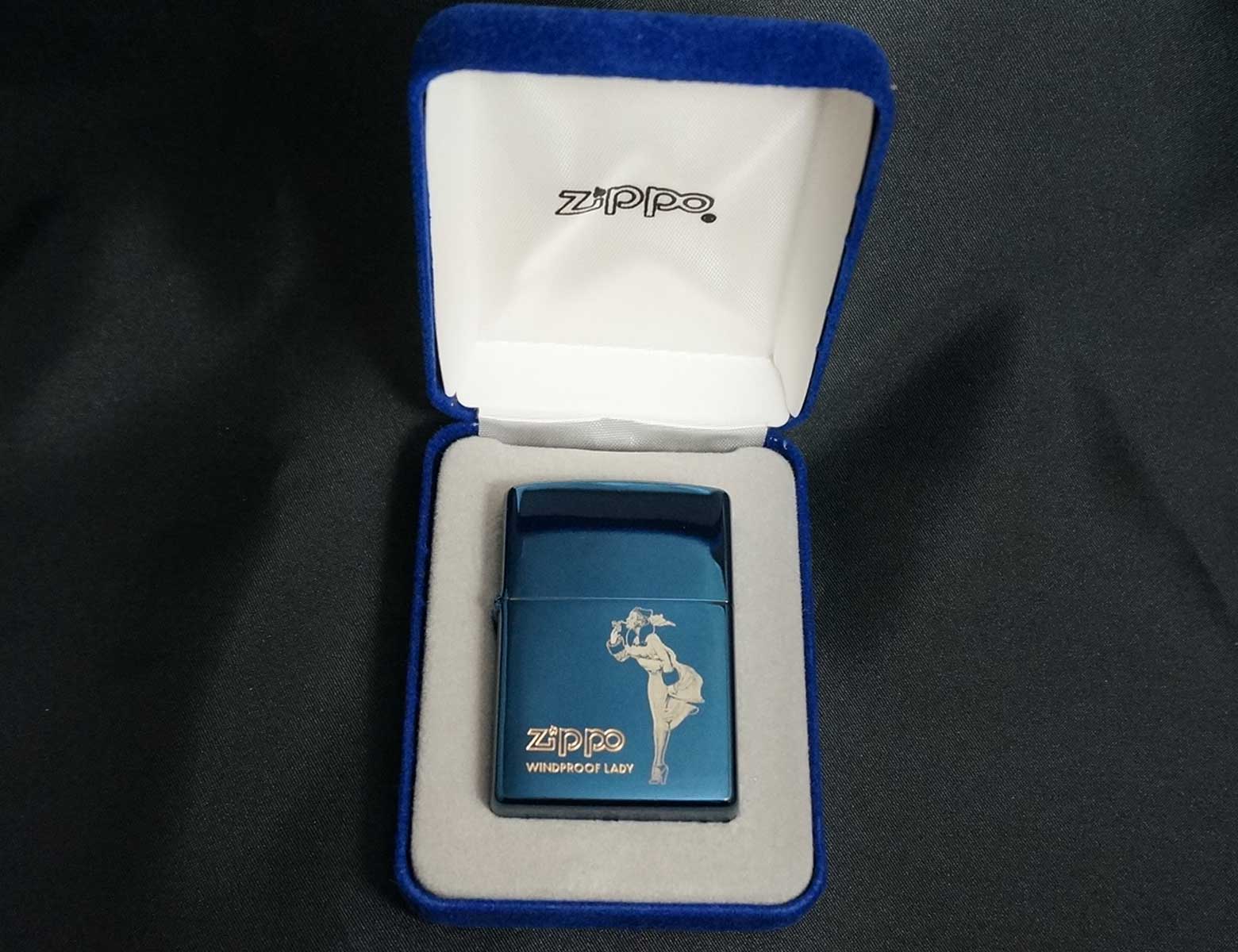 画像: zippo WINDY ブルーチタン 2001年製造