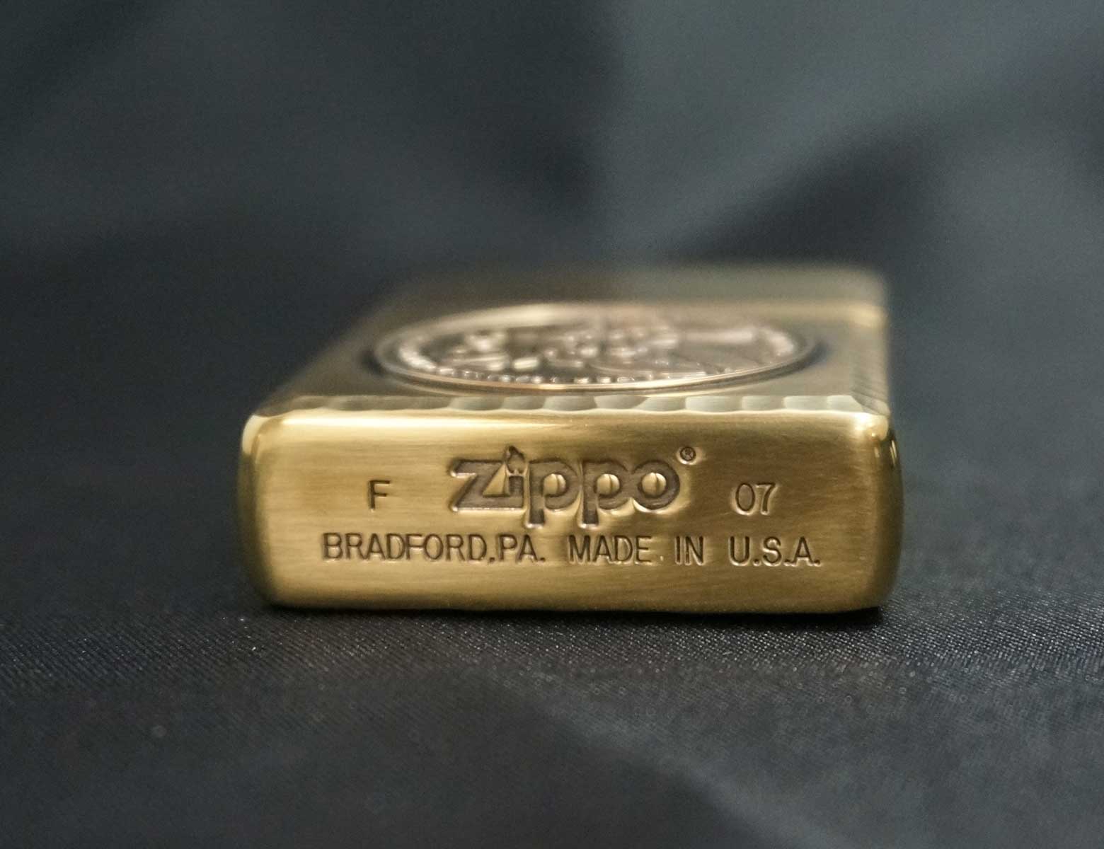 画像: zippo WINDY メタル貼付け ブラス 2007年製造