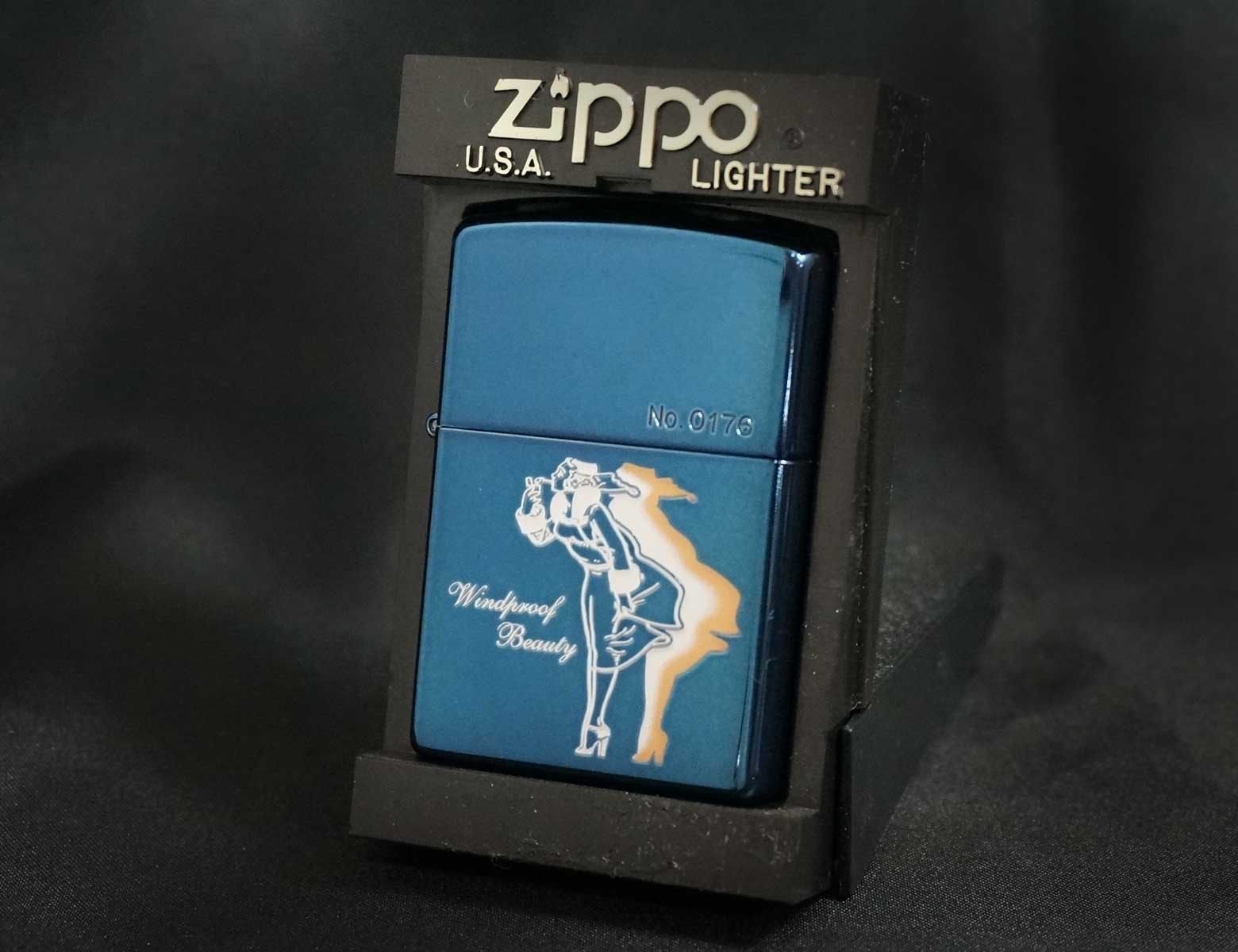 画像: zippo WINDY ブルーチタン 2002年製造