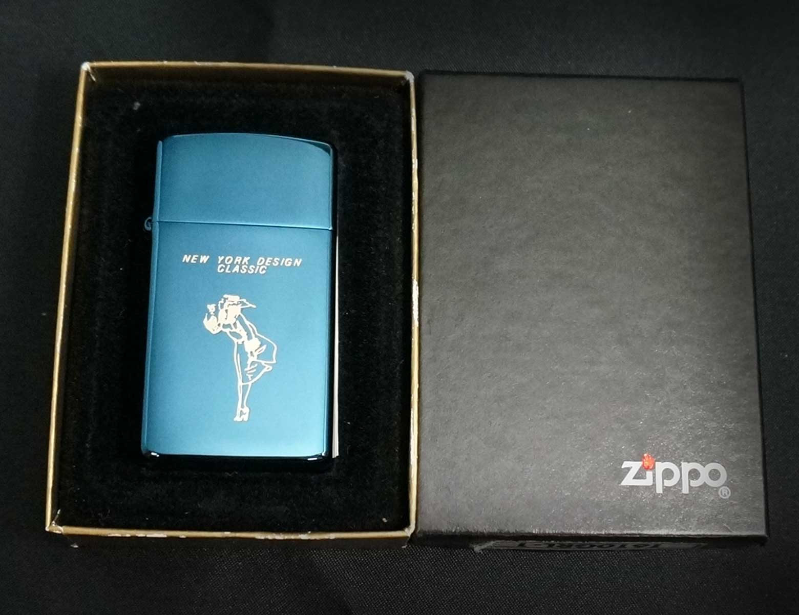 zippo WINDY ブルーチタン スリム 2002年製造 - zippo-LAND G.