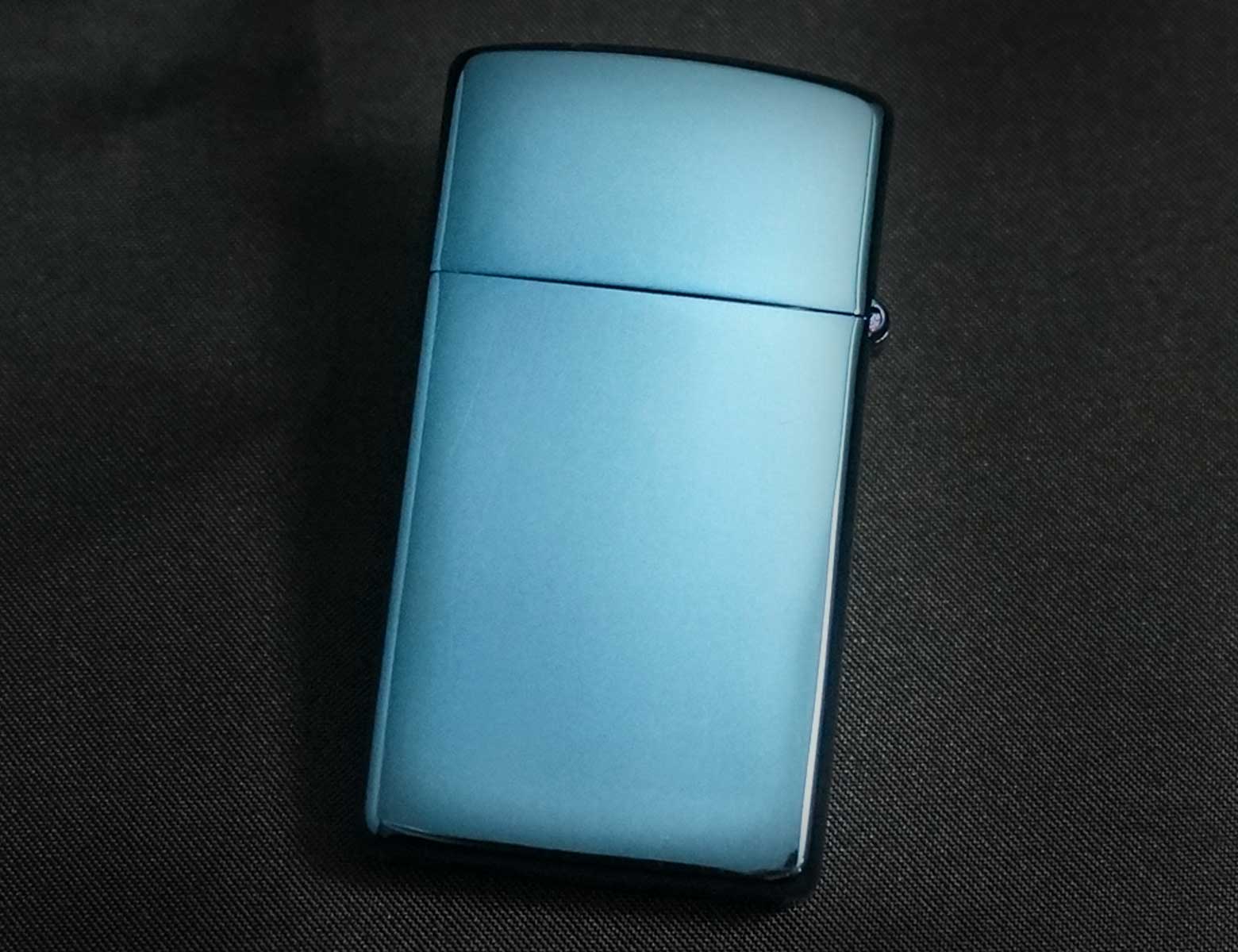 画像: zippo WINDY ブルーチタン スリム 2002年製造