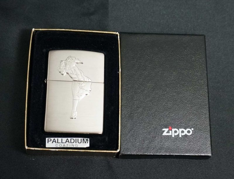 画像: zippo WINDY メタル貼付け パラジウム 2001年製造