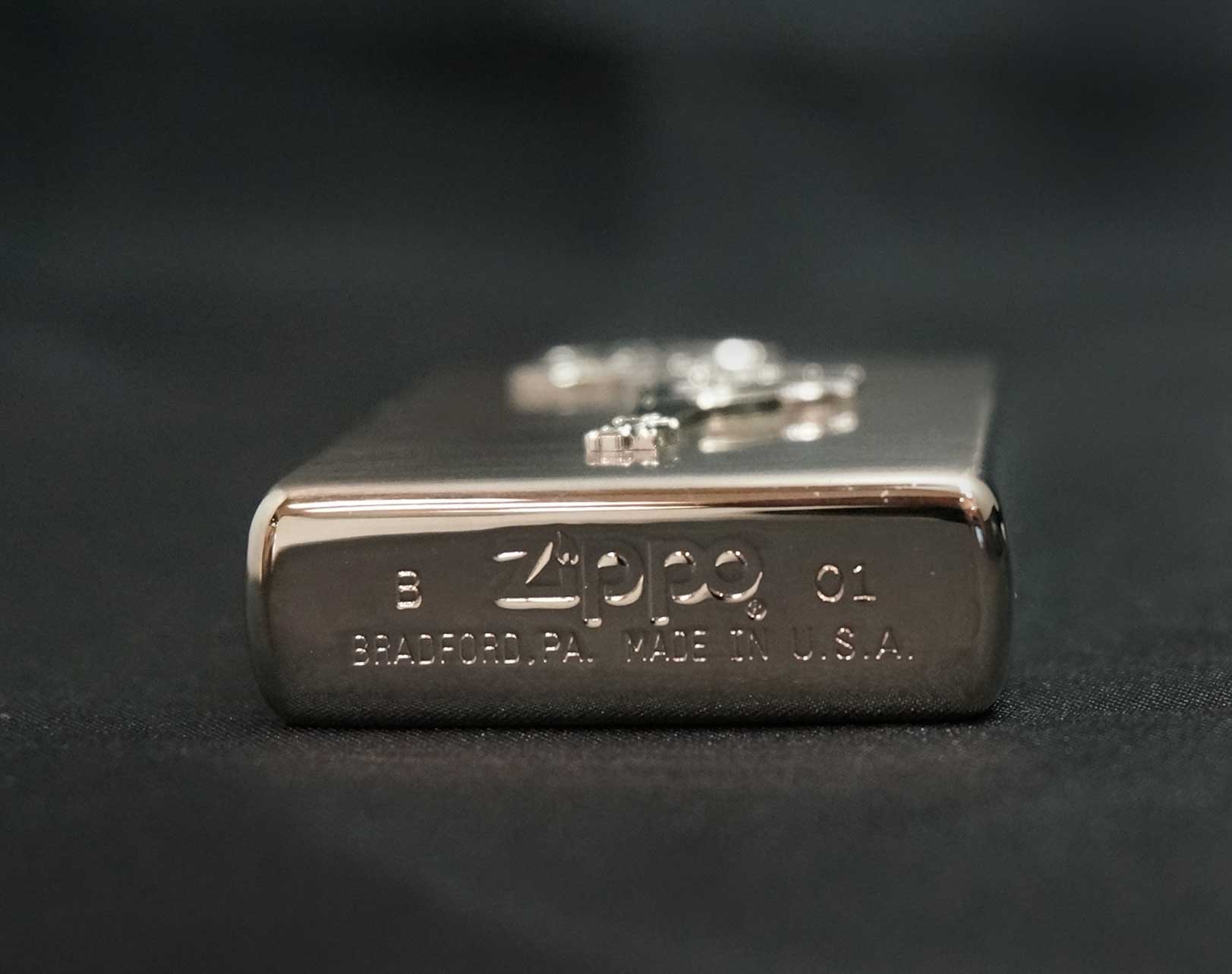 画像: zippo WINDY メタル貼付け パラジウム 2001年製造