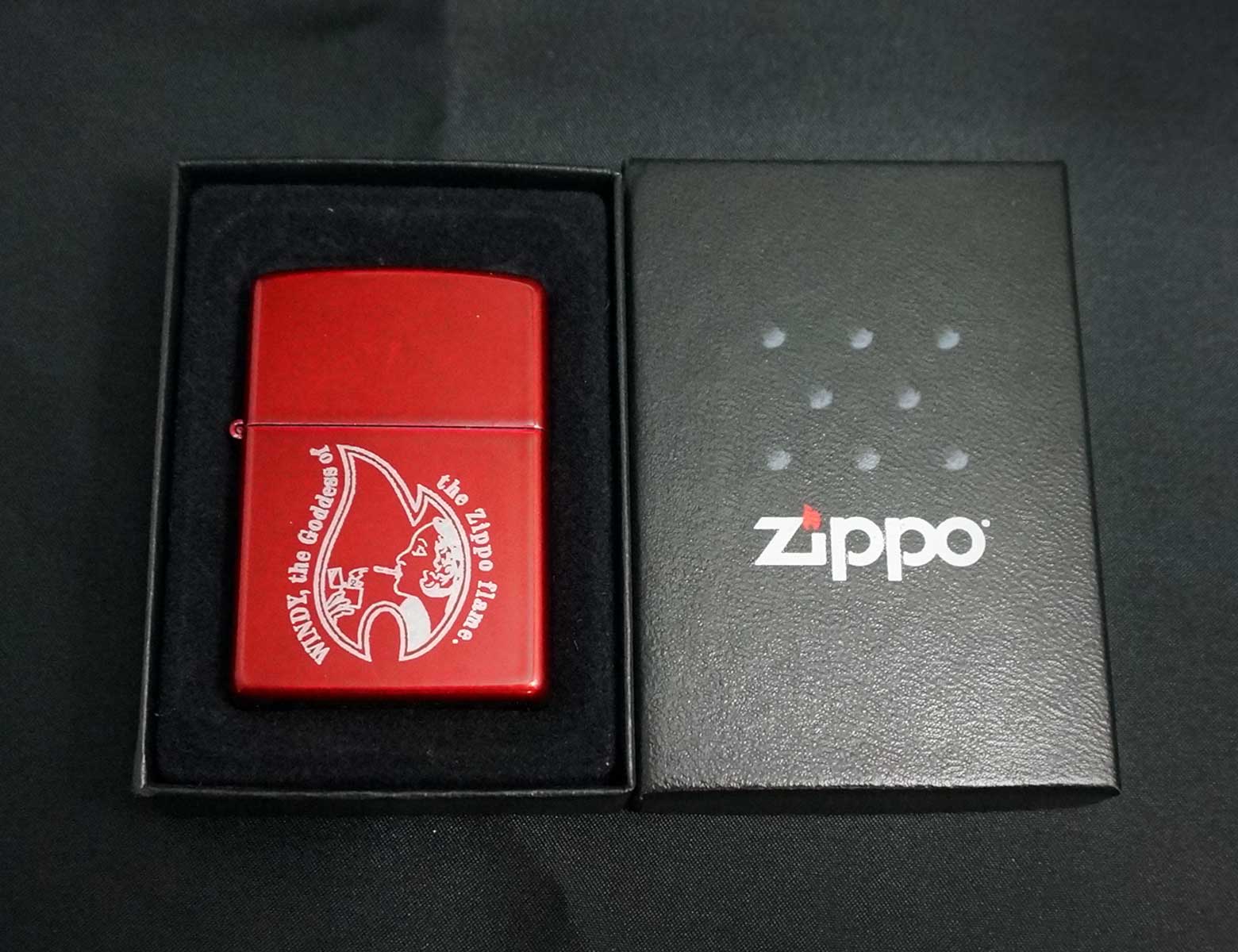 画像: zippo WINDY キャンディーカラーレッド B 2006年製造