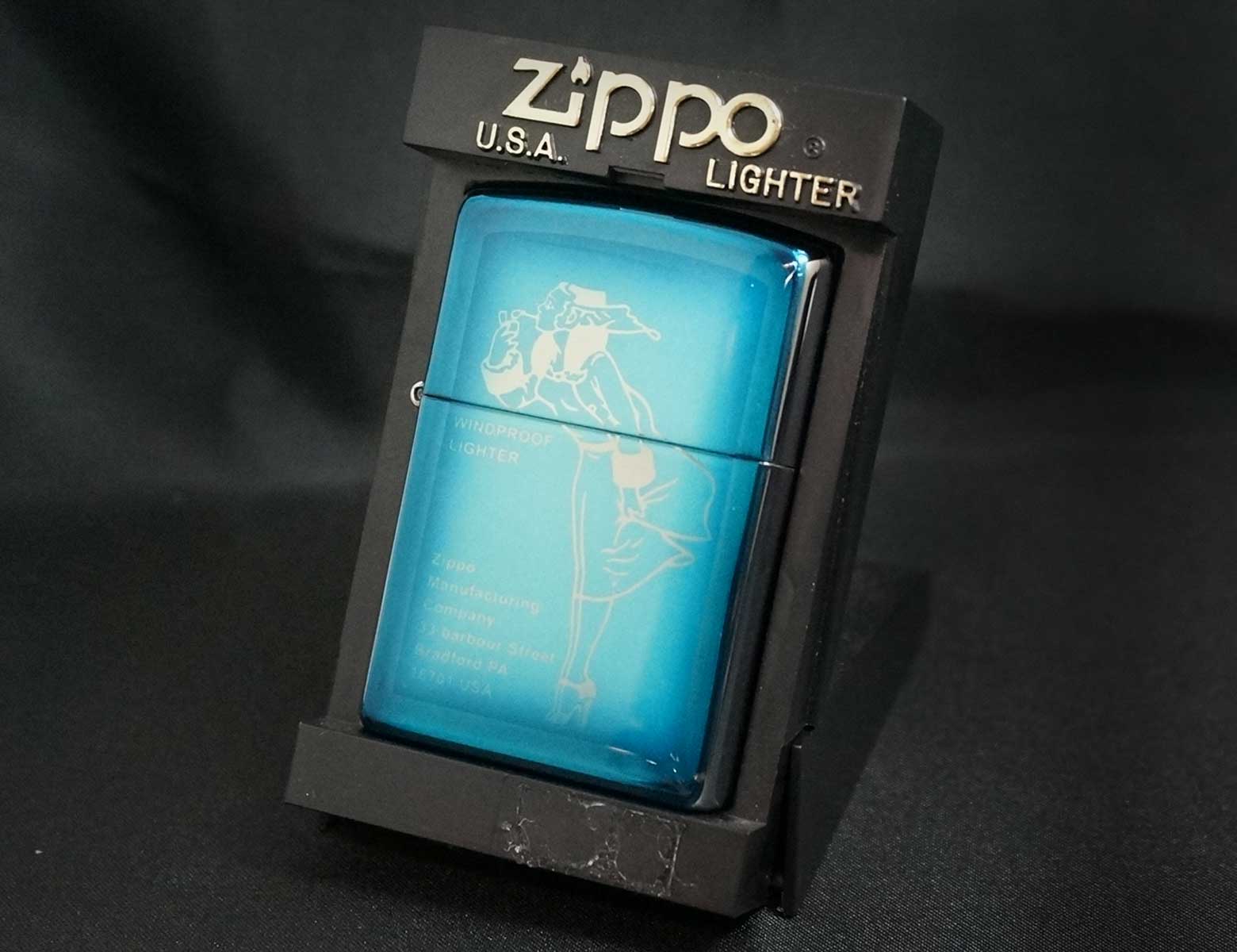 画像: zippo WINDY エポキシ ブルー 2002年製造