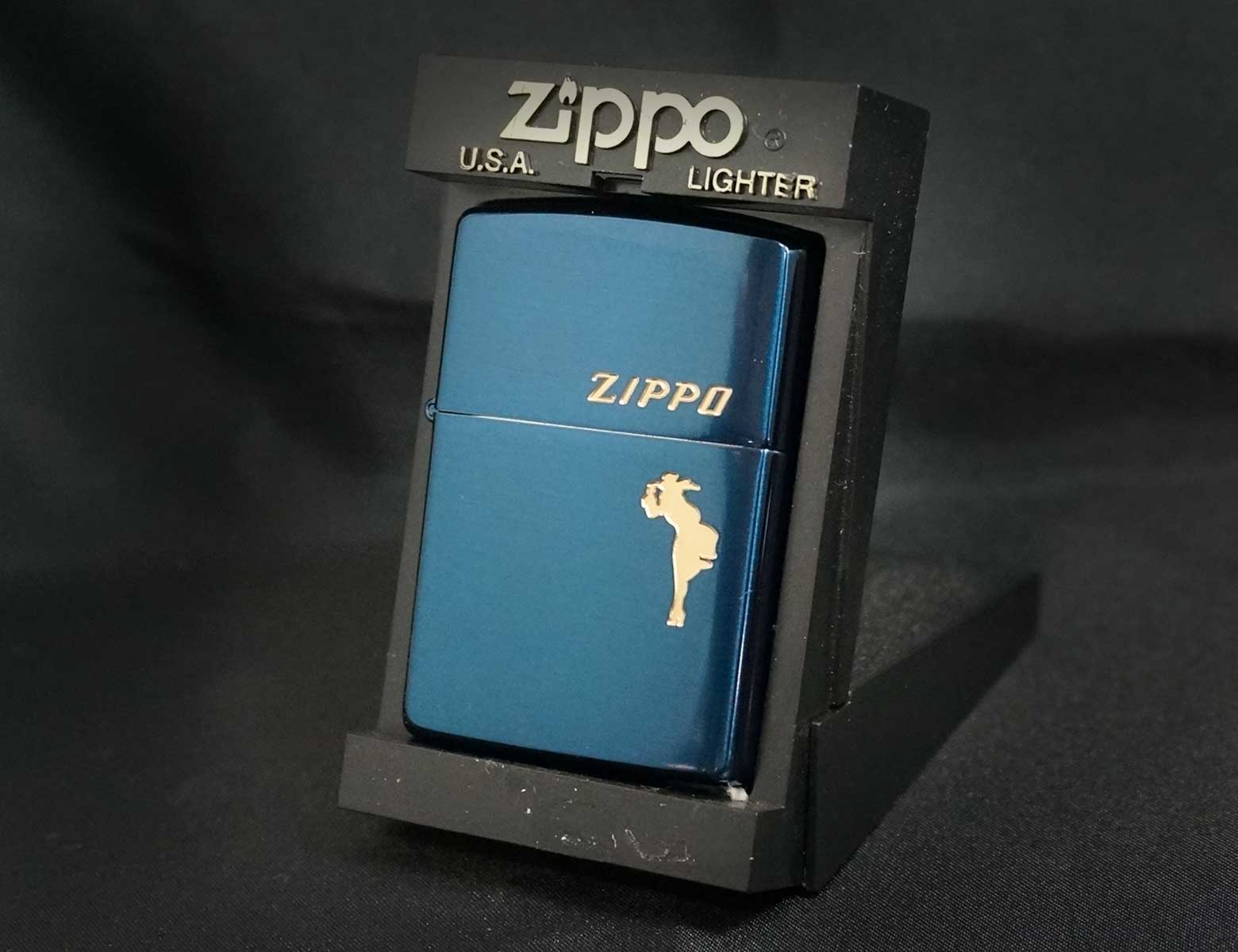 画像: zippo WINDY イオンブルー 金入れ 1998年製造