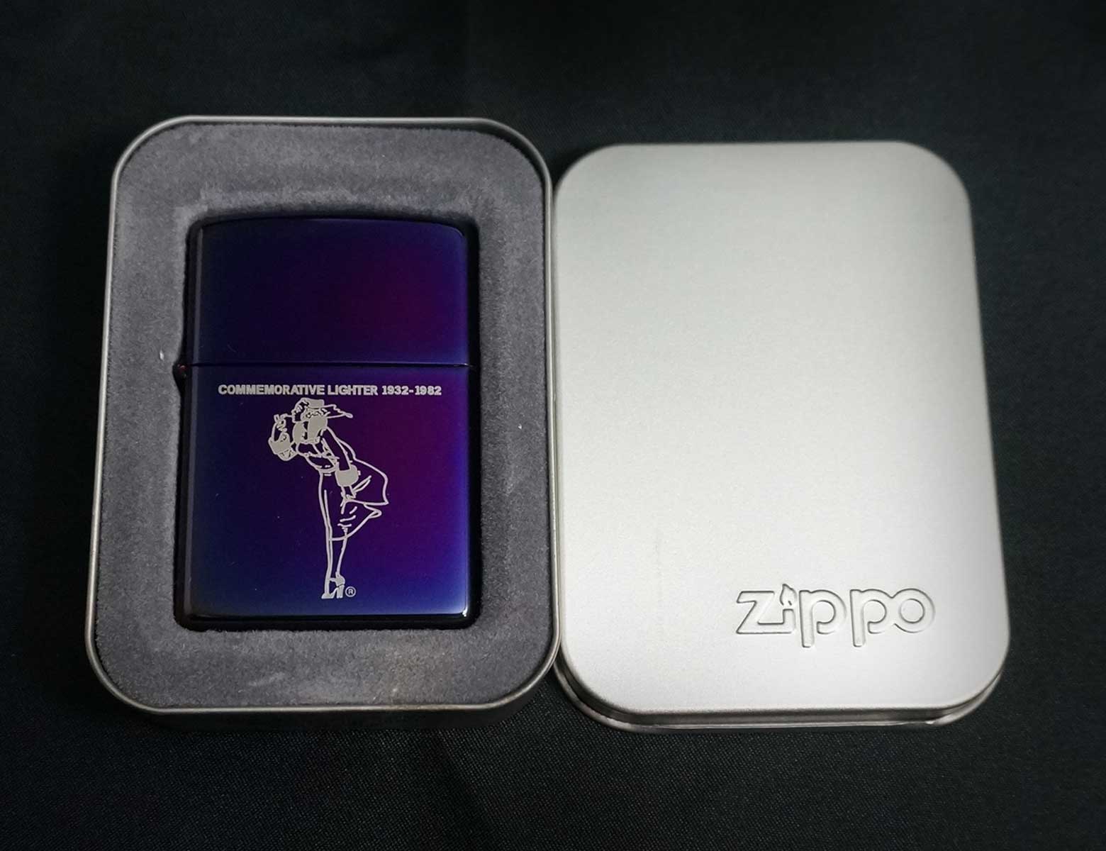 画像: zippo WINDY コメモラティブ柄 パープル 2003年製造