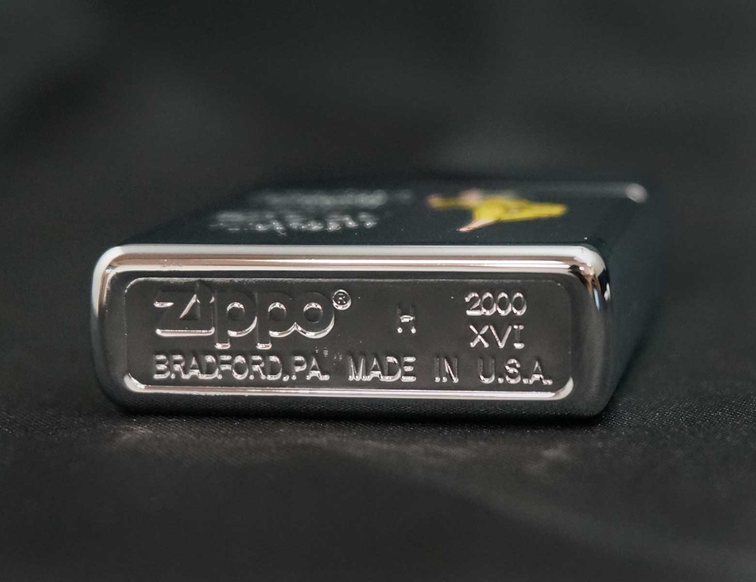 画像: zippo WINDY エッチング＆プリント イエロー 2000年製造