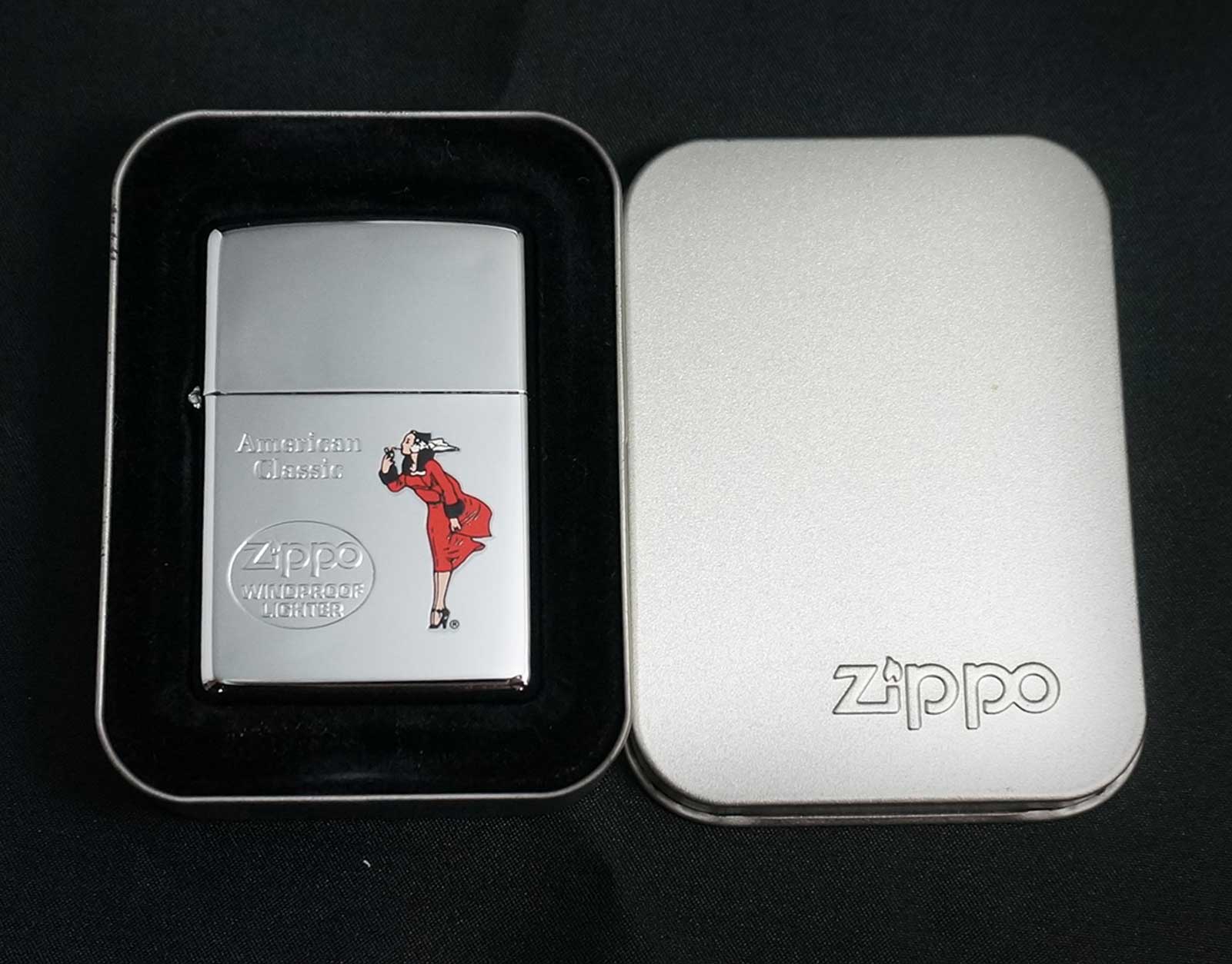 画像: zippo WINDY エッチング＆プリント レッド 2000年製造