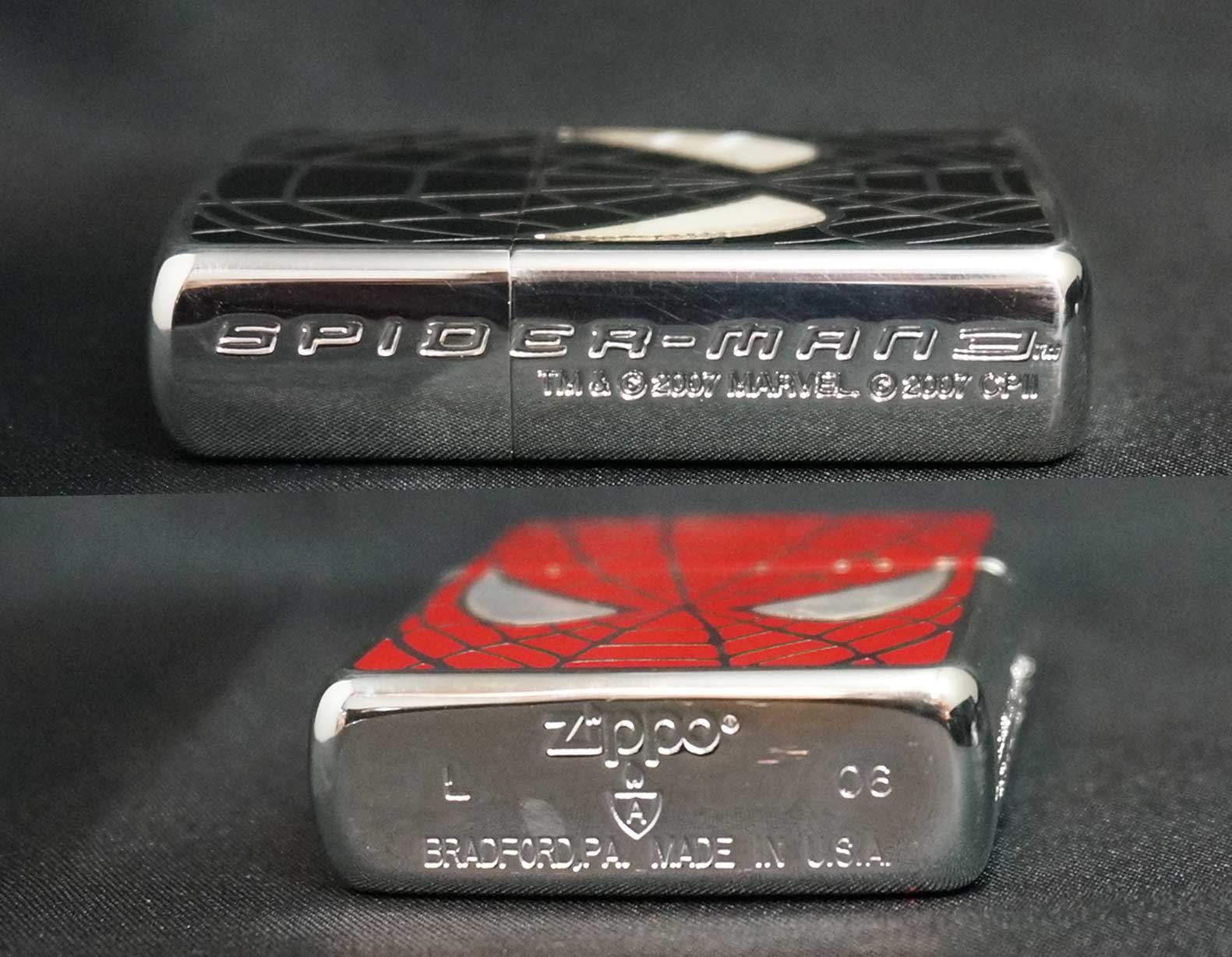 画像: zippo ARMOR　スパイダーマン ダブルフェイス 2006年製造