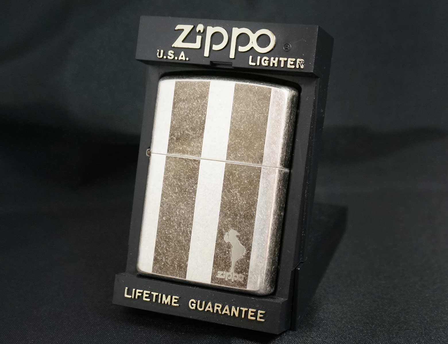 画像: zippo WINDY ストライプ バレル加工 1999年製造