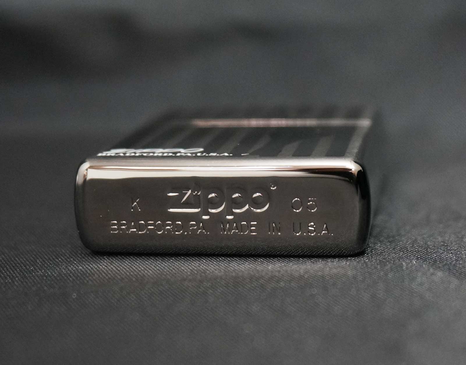 画像: zippo WINDY ストライプ BK 2005年製造