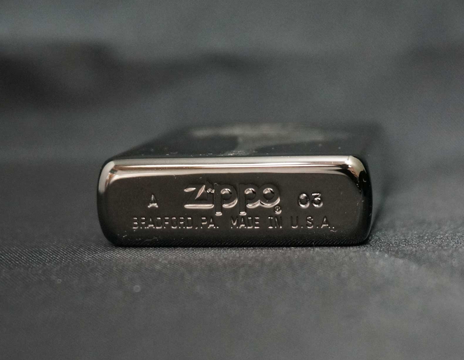 画像: zippo WINDY ブラックニッケル＆ミラー 2003年製造