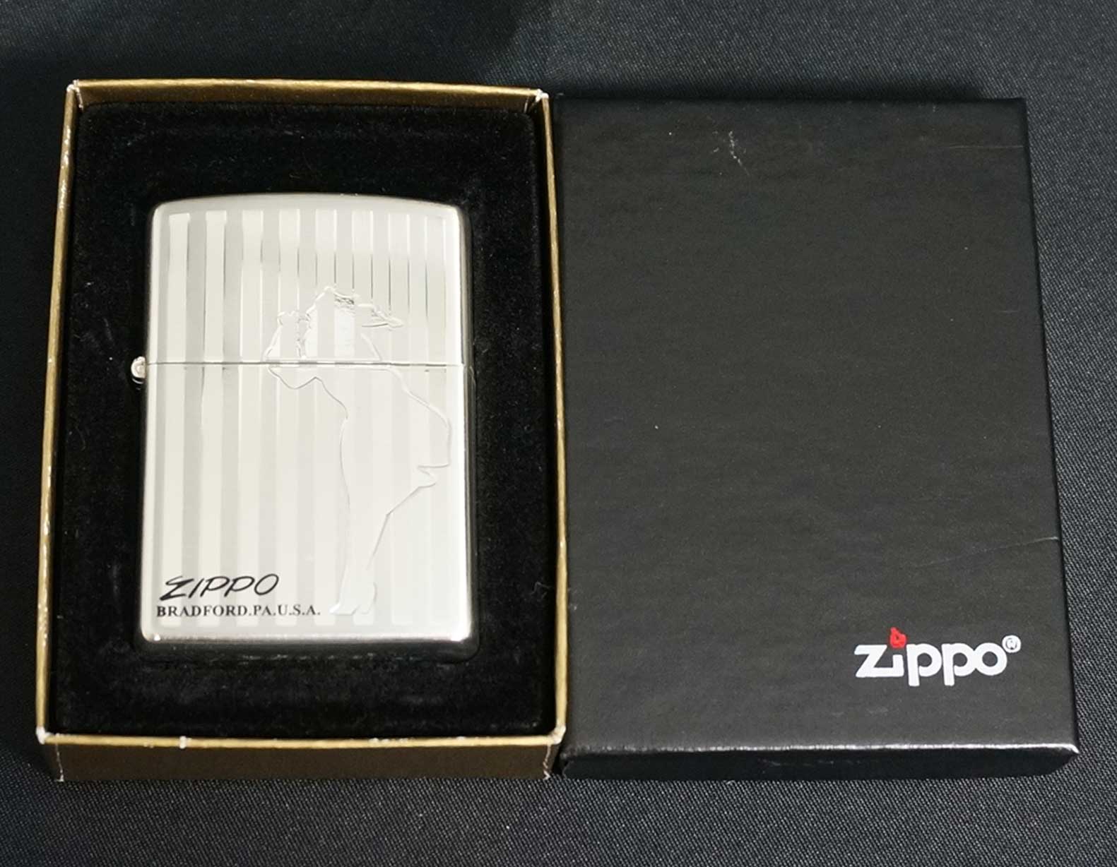画像: zippo WINDY ストライプ SV 2005年製造